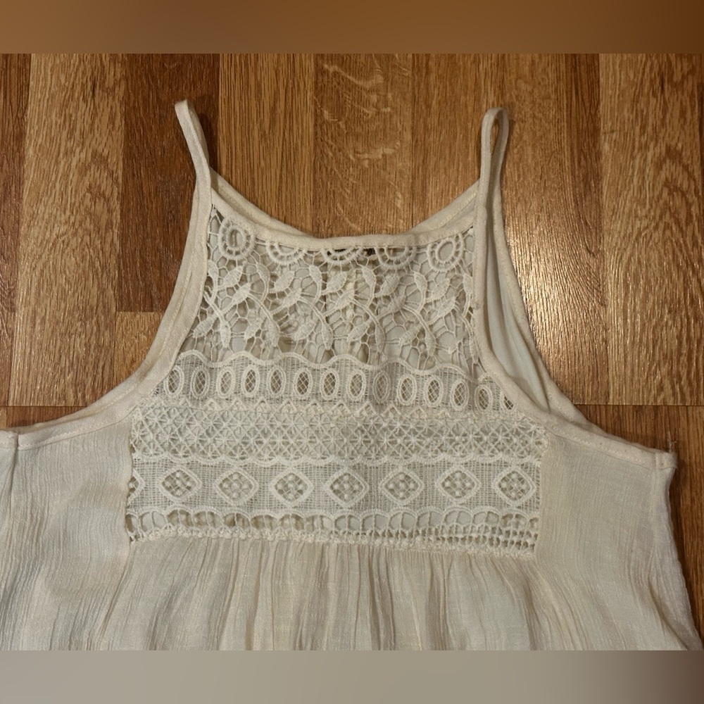 Lace Cream Ivory dress handkerchief crochet Rebellion small S sleeveless - Picture 2 of 6
